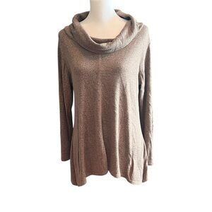 Forgotten Grace Cozy Cowl Neck Sweater - Brown SZ M